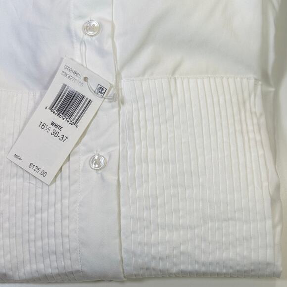 Calvin Klein Men's Slim-Fit Pleat front French Cuff Dress Shirt 16.5 36/37 $125 - Picture 4 of 6